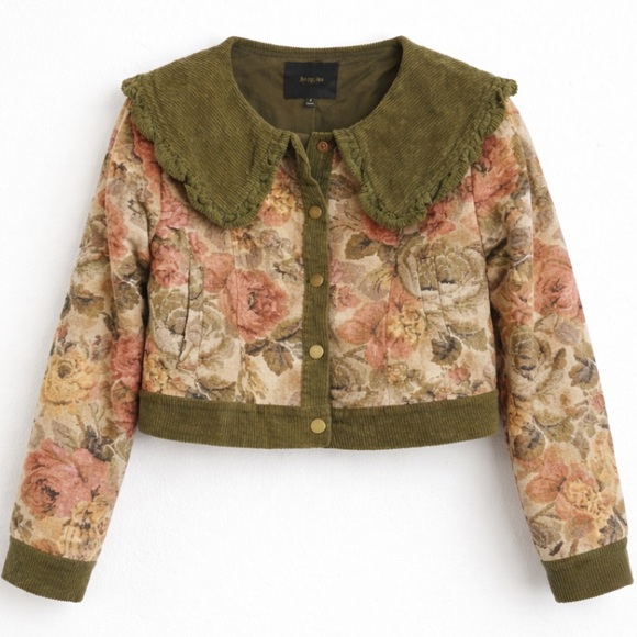 Jacquie The Label Jackets & Blazers - Vintage Style Jacquie The Label Floral Corduroy Women's Jacket
